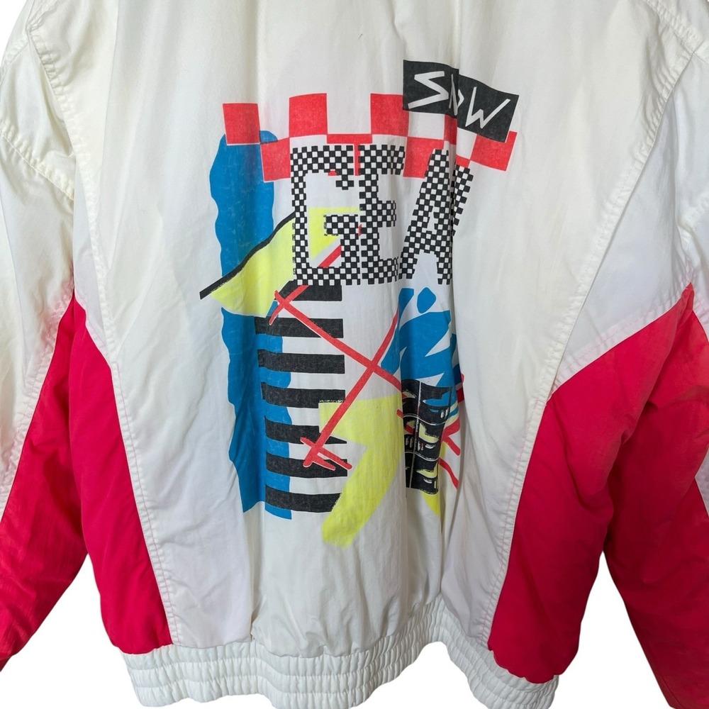 Vintage Tyrolia by Head Ski Jacket Mens XL White Neon Thermoloft Lined Snow - Picture 13 of 16